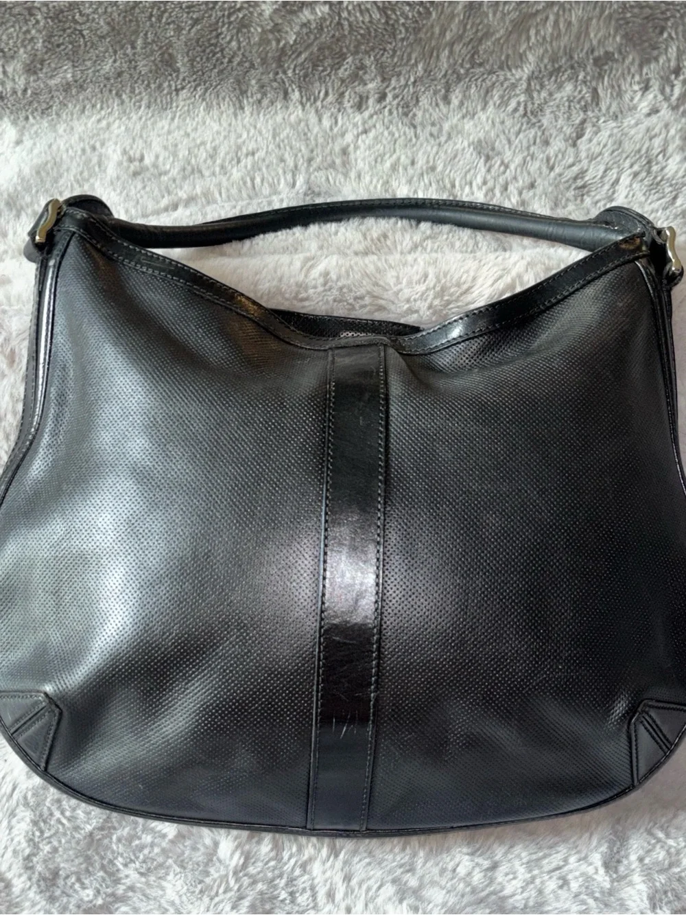 Burberry Black Leather Hobo Shoulder Bag